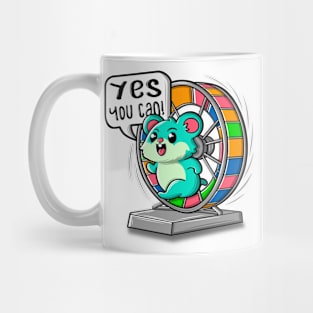 Hamster running on a ferris wheel. Motivational quote Mug